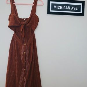 Brown Striped Free People Dress